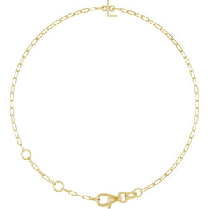 Sans Serif Initial Bracelet in 14K Gold with Letter Options