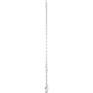 14K White Gold Initial E Bracelet, 6.5-7.5 Inch Elegant Design