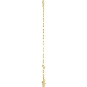 14K White Gold Initial E Bracelet, 6.5-7.5 Inch Elegant Design