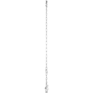 14K White Gold Initial E Bracelet, 6.5-7.5 Inch Elegant Design