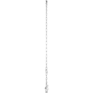 14K White Gold Initial E Bracelet, 6.5-7.5 Inch Elegant Design