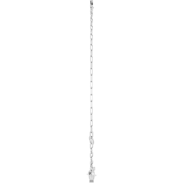 14K White Gold Initial E Bracelet, 6.5-7.5 Inch Elegant Design