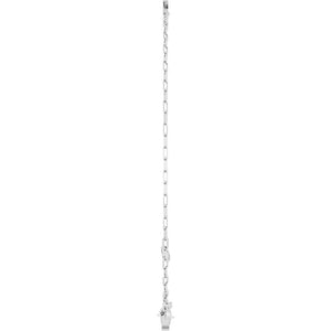 14K White Gold Initial E Bracelet, 6.5-7.5 Inch Elegant Design