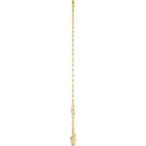 14K White Gold Initial E Bracelet, 6.5-7.5 Inch Elegant Design