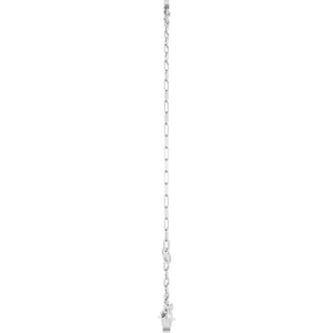 14K White Gold Initial E Bracelet, 6.5-7.5 Inch Elegant Design