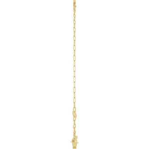 14K White Gold Initial E Bracelet, 6.5-7.5 Inch Elegant Design