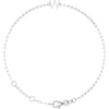 14K White Gold Initial E Bracelet, 6.5-7.5 Inch Elegant Design