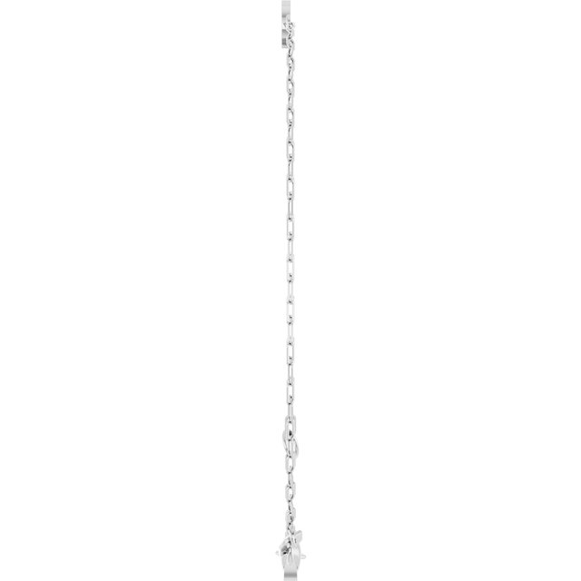 14K White Gold Initial E Bracelet, 6.5-7.5 Inch Elegant Design