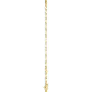 14K White Gold Initial E Bracelet, 6.5-7.5 Inch Elegant Design