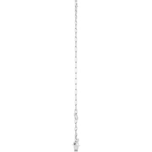 14K White Gold Initial E Bracelet, 6.5-7.5 Inch Elegant Design