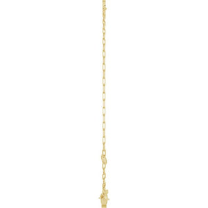 14K White Gold Initial E Bracelet, 6.5-7.5 Inch Elegant Design