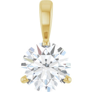 14K Rose Gold Lab-Created Moissanite Pendant Necklace