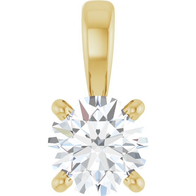 1/3 CTW Lab-Grown Diamond Round 4-Prong Solitaire Pendant in 14K Gold