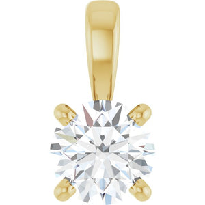 1/3 CTW Lab-Grown Diamond Round 4-Prong Solitaire Pendant in 14K Gold