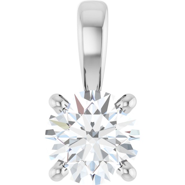 1/3 CTW Lab-Grown Diamond Round 4-Prong Solitaire Pendant in 14K Gold