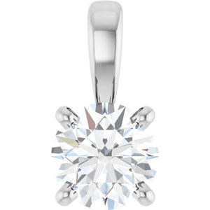 1/3 CTW Lab-Grown Diamond Round 4-Prong Solitaire Pendant in 14K Gold