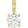 14K Yellow Gold 1 CTW Round Lab-Grown Diamond Pendant