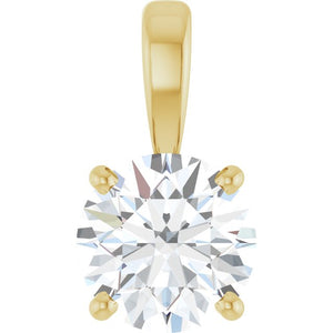 1 Ctw Lab-Grown Diamond Solitaire 4-Prong Pendant