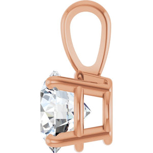 1 Ctw Lab-Grown Diamond Solitaire 4-Prong Pendant