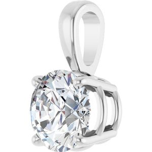 1 Ctw Lab-Grown Diamond Solitaire 4-Prong Pendant