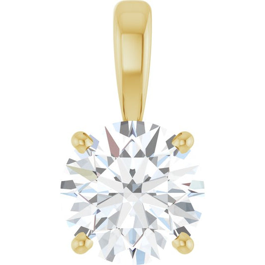1 1/4 CT Lab-Grown Diamond 4-Prong Solitaire Pendant in 14K Gold