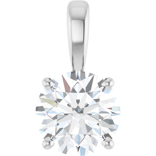 1 1/4 CT Lab-Grown Diamond 4-Prong Solitaire Pendant in 14K Gold