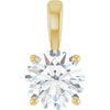 14K Yellow Gold 1 CTW Round Lab-Grown Diamond Pendant