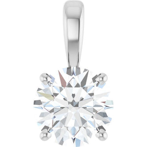 1 1/4 Ct Lab-Grown Diamond 4-Prong Solitaire Pendant in 14K Gold