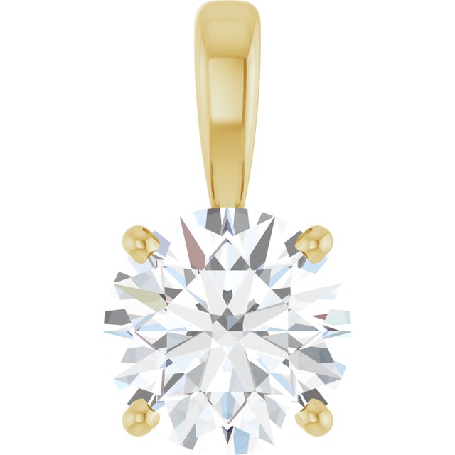 1 1/4 Ct Lab-Grown Diamond 4-Prong Solitaire Pendant in 14K Gold