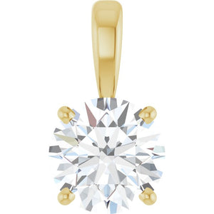 1 1/4 Ct Lab-Grown Diamond 4-Prong Solitaire Pendant in 14K Gold