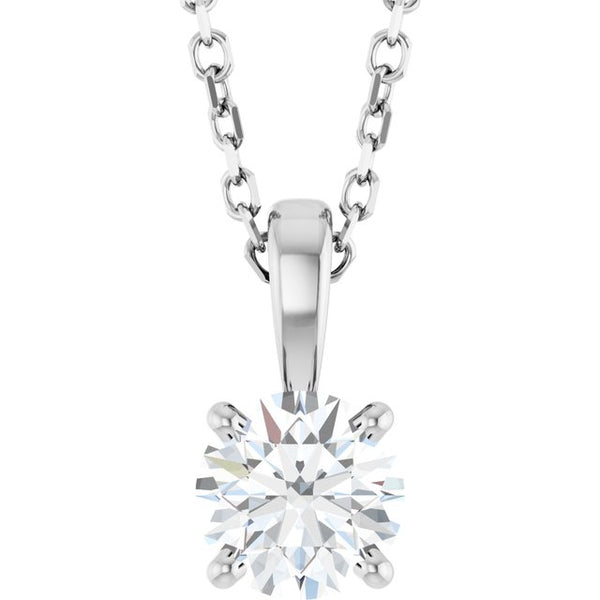 1/2 CTW Natural Diamond Round Pendant Necklace Set in 14K Gold