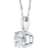 14K White Gold 1 Carat Natural Diamond Necklace - 18 Inches