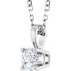 14K White Gold 1 Carat Natural Diamond Necklace - 18 Inches