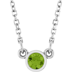 14K Gold Natural Diamond Solitaire Necklace