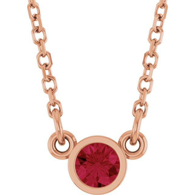 14K Gold Natural Diamond Solitaire Necklace