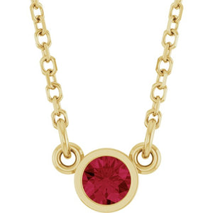 Lab-Grown Emerald Round Solitaire Necklace in 14K Gold, Sterling Silver & Platinum