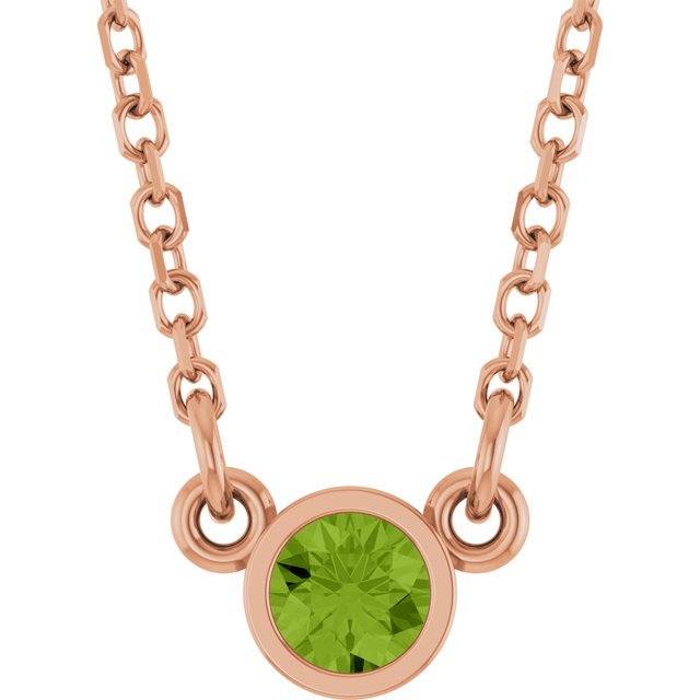 14K Gold Natural Diamond Solitaire Necklace