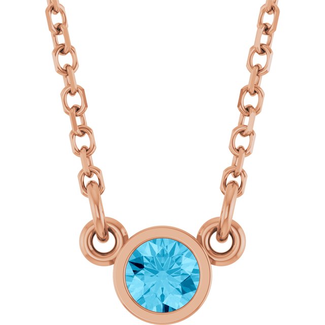 14K Gold Natural Diamond Solitaire Necklace