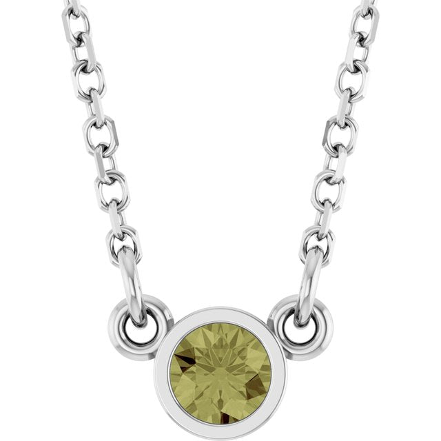 14K Gold Natural Diamond Solitaire Necklace