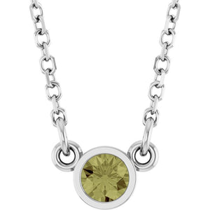 14K Gold Natural Diamond Solitaire Necklace