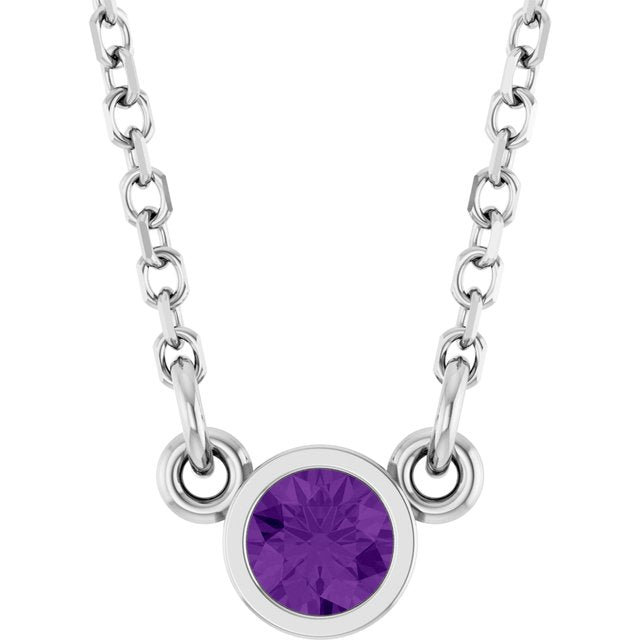 14K Gold Natural Diamond Solitaire Necklace