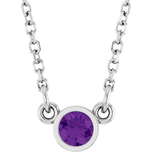14K Gold Natural Diamond Solitaire Necklace