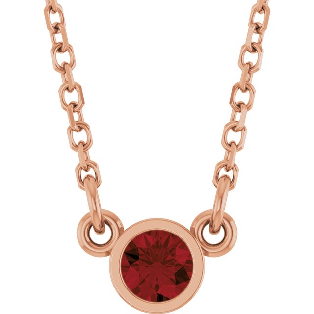 14K Gold Natural Diamond Solitaire Necklace