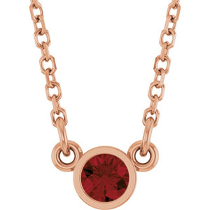 14K Gold Natural Diamond Solitaire Necklace
