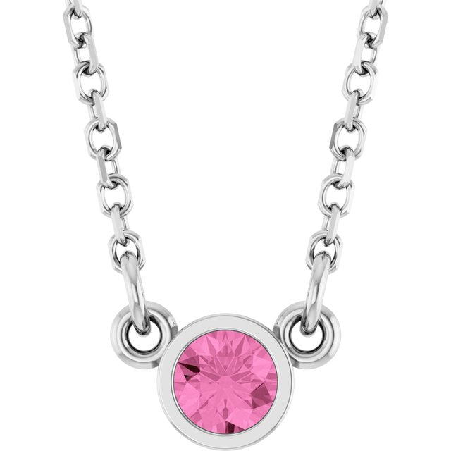 14K Gold Natural Diamond Solitaire Necklace