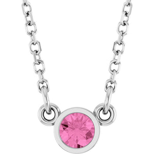 14K Gold Natural Diamond Solitaire Necklace