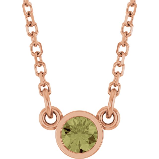 14K Gold Natural Diamond Solitaire Necklace