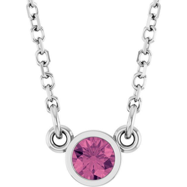 14K Gold Natural Diamond Solitaire Necklace