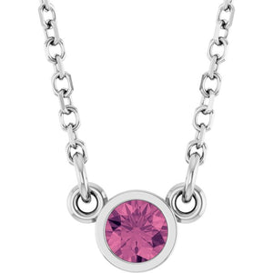 14K Gold Natural Diamond Solitaire Necklace