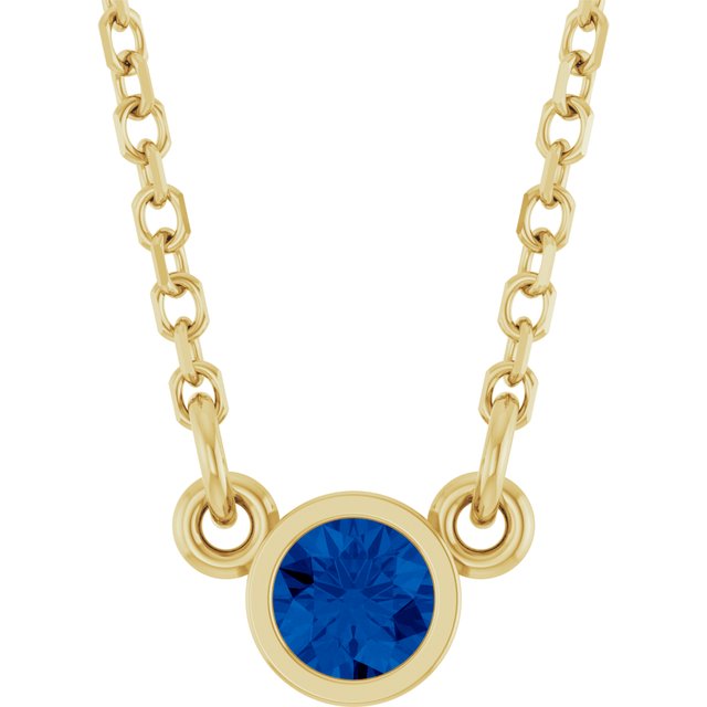 Lab-Grown Emerald Round Solitaire Necklace in 14K Gold, Sterling Silver & Platinum